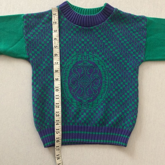 Sears Kids Vintage Green & Purple Sweater (5) - Picture 5 of 6